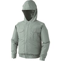 空調服 フード付ポリエステル製ワーク空調服[[R下]] ウェアのみ モスグリーン L KU90810-C07-S3 1着 125-1587（直送品）