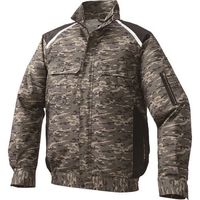 空調服 ポリエステル製タチエリ空調服[[R下]] ウェアのみ 迷彩×ブラック 3L KU91820C37S5 1着 213-1881（直送品）