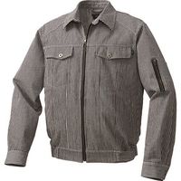 空調服 綿・ポリ混紡デニム調空調服[[R下]] ウェアのみ ブラック×ホワイト 5L KU91960C09S7 1着 213-1923（直送品）