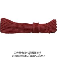 ユタカメイク ロープ パイレンカラーロープ 4φ×8m レッド A-82 1個 113-0698（直送品）