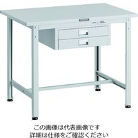 TRUSCO 軽荷重作業台(300kg)AE型 900X600XH740 薄型2段引出し付 ホワイト色 SAE-0960UDC2 W 1台（直送品）