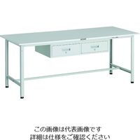 TRUSCO 軽荷重作業台(300kg)AE型 1800X750XH740 2列引出し付 ホワイト色 RAE-1800FL2 W 1台（直送品）