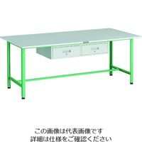 TRUSCO 軽荷重作業台(300kg)AE型 1800X900XH740 2列引出し付 ヤンググリーン色 RAE-1809FL2 YG（直送品）