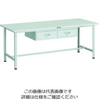 TRUSCO 軽荷重作業台(300kg)AE型 1800X750XH740 2列引出し付 ホワイト色 SAE-1800FL2 W 1台（直送品）