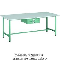 TRUSCO 軽荷重作業台(300kg)AE型 1800X900XH740 薄型2段引出し付 グリーン色 RAE-1809UDC2 1台（直送品）