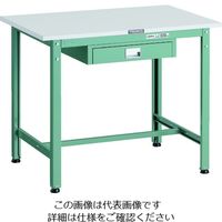 TRUSCO 軽荷重作業台(300kg)AE型 900X600XH740 薄型1段引出し付 グリーン色 AE-0960UDC1 1台（直送品）