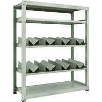 TRUSCO 一斗缶ラック スチールラック M3型中量棚 W1500×D571×H1800 5段 単体 缶受×8付 M3-6565-KU8（直送品）