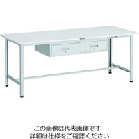 TRUSCO 軽荷重作業台(300kg)AE型 1800X750XH740 2列引出付 ホワイト色 AE-1800FL2 W 1台（直送品）