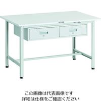 TRUSCO 軽荷重作業台(300kg)AE型 1200X750XH740 2列引出し付 ホワイト色 RAE-1200FL2 W 1台（直送品）