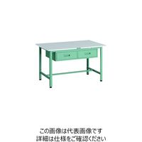 TRUSCO 軽荷重作業台(300kg)AE型 1200X750XH740 2列引出し付 グリーン色 RAE-1200FL2 1台（直送品）