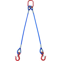 トラスコ中山 TRUSCO 2本吊玉掛ワイヤーロープスリング(カラー被覆付)アルミロックタイプ 青透明1.5M TWSP2P12S1.5 1セット（直送品）