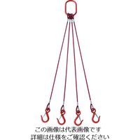 トラスコ中山 TRUSCO 4本吊玉掛ワイヤーロープスリング(カラー被覆付)アルミロックタイプ 赤透明1.5M TWSP4P6S1.5 1セット（直送品）