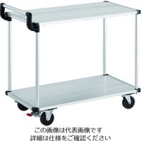 トラスコ中山 TRUSCO アルミ台車 アルパカート 省音 2段式片袖タイプ 900×480mm ストッパー付 AL22-0948S 1台（直送品）