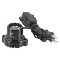 オーム電機 磁器レセップ E26 1.5mコード スイッチ付 ブラック 00-7078 1個