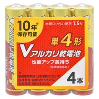 オーム電機 Vアルカリ乾電池 単4形 08-4127 1パック(4個)