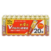 オーム電機 Vアルカリ乾電池 単4形 08-4129 1パック(20個)