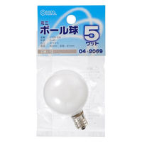 オーム電機 ミニボール球 G40 E12/5W ホワイト 04-9069 1個（直送品）