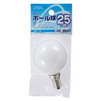 オーム電機 ミニボール球 G50 E14/25W ホワイト 04-9807 1個（直送品）