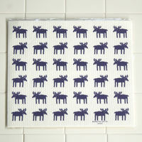 【100%天然素材】 スポンジワイプ L 水切りマット セルロース 抜群の吸水力 ムース ネイビー 1個 イーオクト