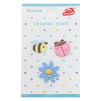 パイオニア リトルアップリケ 3個付 花&虫 RG350-25027 1セット(3枚入)（直送品）