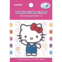 サンリオ ハローキティ ワッペン 横50mm×縦58mm シール ・ アイロン 両用 接着 SCW550-SCW52 1セット(3枚入)（直送品）