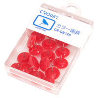 クラウングループ カラー画鋲 20本 赤 CR-GB128-R 1個(20本入)