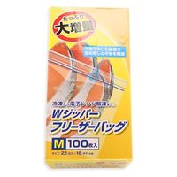 大和物産 大増量WジッパーフリーザーバッグM 100枚●5個セット 4904681932192 1セット(5個入)（直送品）