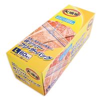 大和物産 大増量WジッパーフリーザーバッグL 60枚●5個セット 4904681932208 1セット(5個入)（直送品）