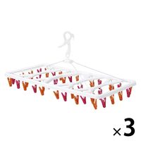 シービージャパン ランドリーハンガー 40ピンチ ピンク*オレンジ 1セット（3個）