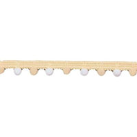 日本紐釦貿易 ツートンプチボンボンブレード クリーム×ホワイト 13mm×5m巻 DAI114-93-10 1セット(5m入×2巻、合計（直送品）