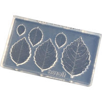 リーフ レジンクラフト用 ソフトモールド バラ葉型リアル 縦:23・18・16・12・9・7mm 1個入 KAM-REJ-510（直送品）