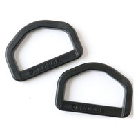 日本紐釦貿易 Y.K.K プラスチックパーツ プラパーツ Dカン 黒 31mm巾 2個入 LD30-580 1セット10袋(1袋2個入（直送品）