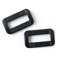 日本紐釦貿易 Y.K.K プラスチックパーツ プラパーツ 角カン 黒 21mm巾 2個入 LT20-580 1セット10袋(1袋2個入（直送品）