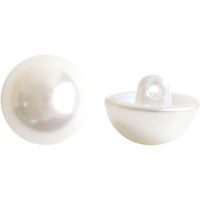 日本紐釦貿易 パール半丸ボタン 10個入 φ15mm ホワイト LW4493-15 1セット5袋(1袋あたり10（直送品）