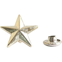 日本紐釦貿易 スタッズ星型 シルバー 11mm 5組入 SGM-100S 1セット3袋(1袋あたり5組（直送品）