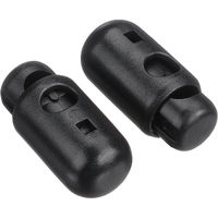 Y.K.K プラスチックパーツ プラパーツ コードストッパー 黒 穴径φ0.6cm 2個入 SR25-580 1セット10袋(1袋2個入（直送品）