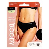 BOODY ブラック Lサイズ 生理用ショーツ BOODY 吸水サニタリーショーツ ビキニ 普通～多い日用 M