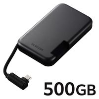 SSD 外付け 1TB iPhone向け ケーブル一体型 USB-C 磁石 黒 ESD