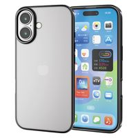 iPhone16 ケース ソフト 衝撃吸収 薄型 メタリックブラック PM-A24AUCTMBK エレコム 1個（直送品）
