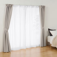 【美品】無印良品　カーテン　100×200cm 2枚 無印良品 遮像 ポリエステルノンプリーツレースカーテン 2枚組