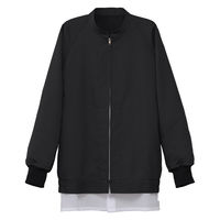 セブンユニフォーム 抗菌コート・男女兼用・長袖 3L ブラック BA1092-9 1セット(2着)（直送品）