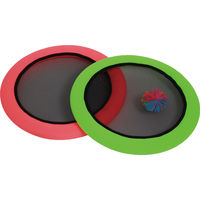 ゼット学校体育 羽根つきネット 緑橙2枚組 体つくり・レクリエーション ZF2020 1セット(1組入×1)（直送品）