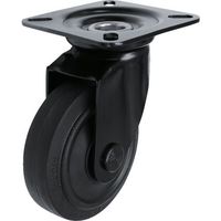 シシク プレート式キャスター(プレス製ゴム車輪) 自在 径150mm ブラックキャスター BKWJ-150 1個（直送品）