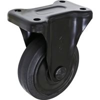 シシク プレート式キャスター(プレス製ゴム車輪) 固定 径130mm ブラックキャスター BKWK-130 1個（直送品）