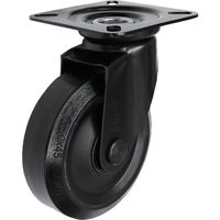 シシク プレート式キャスター(プレス製ウレタン車輪) 自在 径150mm ブラックキャスター BKUWJ-150 1個（直送品）