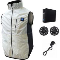 7.4V胸スイッチ式空調ベストR(フルハーネス対応)フルセット ホワイト LLーXLサイズ MESH-BR-060-LLXL-WH 1式（直送品）