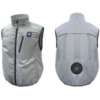 7.4V胸スイッチ式空調ベストR1つ穴タイプ裏チタン加工 フルセット 杢色 LLーXLサイズ MESH-BR-089-LLXL 1式（直送品）