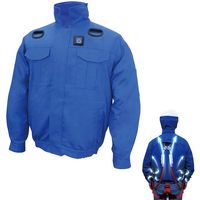 7.4V胸スイッチ式綿100%空調エアコン服R(フルハーネス対応)服のみ ブルー XLサイズ MESH-BR-7000-1-XL-BL 1着（直送品）