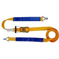 ラッシングベルト 50mm幅 ラチェットバックル Jフック(ナローフック) 固定 1m 調整 7m HXB50-C7H 1セット(10本)（直送品）