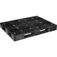 日本プラパレット NPC プラスチックパレットLAー1411RR 片面四方差し 黒 LA-1411RR 1枚 432-8326（直送品）